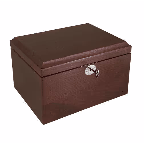 Locking Dark Wood Urn